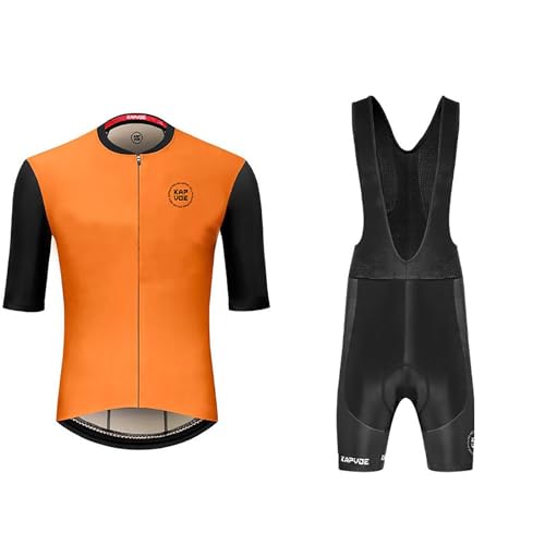 Fahrradtrikot Set Herren Radtrikot Anzüge Atmungsaktiv Quick-Dry Kurzarm Radsport-Shirt + Radlerhose mit Sitzpolster Fahrradbekleidung Outdoor Rennrad Mountainbike Radbekleidung