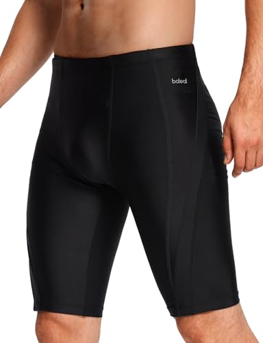 BALEAFjammer Badehose Herren Schwimmhose Badehose eng Jammer Badehose Schwimmen Jammer Lang Badehose für Herren knielangen Badehose zum Schwimmen Schwarz M