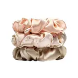 3 Stück Seiden Haargummis Damen 100% reine Maulbeerseide, 16 Momme Seide Haarringe mit Gummiband, Haargummis für Damen und Mädchen Silk Scrunchies