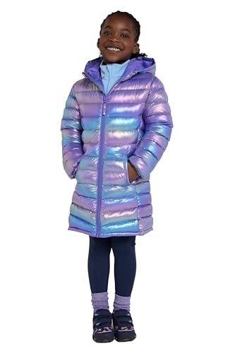 Mountain Warehouse Florence Lange, gefütterte Kinder-Jacke - leichte Winterjacke, isolierter Mantel, weich, warm, mit Kapuze - Winterbekleidung für Reisen und Outdoor Rosa 7-8 Jahre