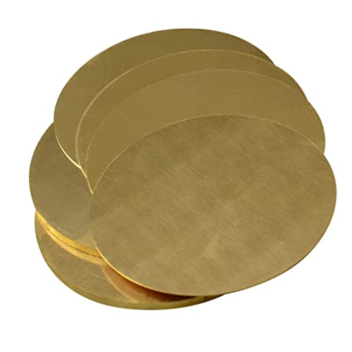 Runde Platte, Metallblech for Basteln, H62 Messingscheibe, Durchmesser 50 mm–200 mm, Dicke 0,8 mm, 1 mm, 1,5 mm, 2 mm, 3 mm, Messingdichtung, reines Kupfer, runde Platte, Messingteile schneiden (Größe