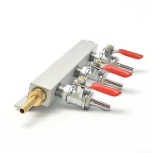 Hasaller Gasverteiler CO-2 Verteiler Verteiler Gasverteiler Verteiler Bier Integriertes Rückschlagventil Bierverteiler Homebrewing Verteiler Verteiler Ba-rrel Druckspender für Home Brew B-eer(B)