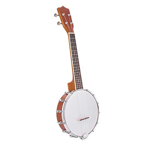 Jacksking Musikinstrument-Banjo, 4-saitiges Banjo-Set mit BJ10-Saiten-Capo-Reinigungspolitur, Saiten-Banjo-Set