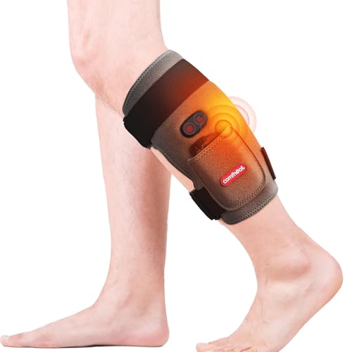 comfheat Cordless Bein Heizkissen mit Vibrationsmassage für Schmerzlinderung, Wearable Wrap Around Heizkissen für Knie, Schienbein Schiene, Kalb, Arm, Oberschenkel Schmerzlinderung, mit Batterie