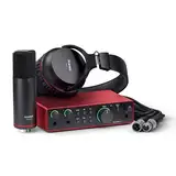 Focusrite Scarlett 2i2 Studio 4. Gen USB-Audio-Interface-Bundle für Songwriter – mit Kondensatormikrofon und Kopfhörer für Aufnahmen, Streaming und Podcasting