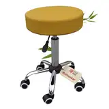 Zen – Rollhocker mit Softrollen – ergonomischer Hocker für gesundes, entspanntes SitZEN – Drehhocker stufenlos höhenverstellbar – ideal für Massageliege, Büro, Praxis & Kosmetikstudio (Safrangelb)