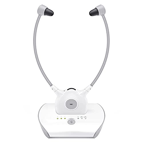 APH100 Funkkopfhörer für Fernseher, 2,4 GHz TV Kopfhörer Drahtlos für Ältere Menscher (3,5mm AUX, RCA, Inkl. 2er Akkus und Zwei Sets Ohrstöpseln)