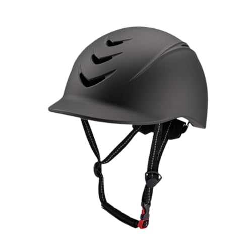 harayaa Reithelm, Reitsporthelm, Professioneller Leichtgewichtler Fahrradhelm für Erwachsene, Herren und Damen, Pferdeausrüstung, Reithelm, DUNKELGRAU