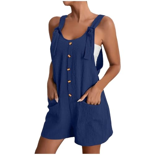 Lässiger Sommer-Jumpsuit für Damen, ärmellos, locker, einfarbig, bequemer Riemen, lockere Overall, Tasche, Overall für Damen, formelle Hosen, Anzüge für Damen, Übergröße, BU2-A, 3XL