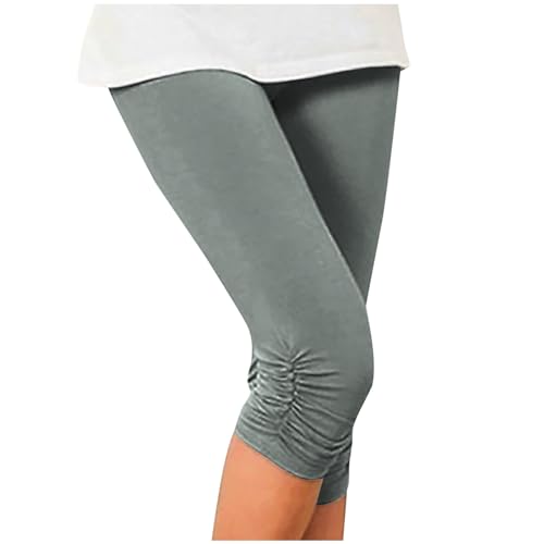 Sporthose für Damen Leggings für Frauen Die Die Hüfte Heben Fitness-Sporthosen Yogahosen Sieben-Minuten-Hosenfreizeithose Damen Länge Trousers Style Yoga Pants (Grey, XXL)