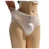 SRZYMJ Unterwäsche Frauen Set Push Up BH Spitze Tangas Strings & Tangas Nahtlos Panties Mit Spitze Unterhosen Spitze Hipster Set Damen Mit Spitze Taillenslip Baumwolle Weiß Spitze Slips Baumwolle