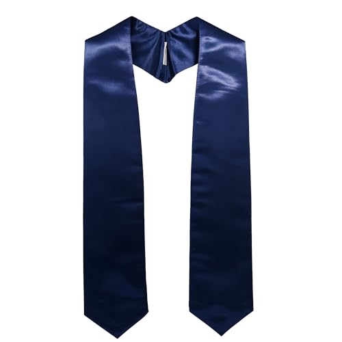 GraduationMall Abschluss Stola für akademische Kirche Priester Chor Stola Stahl 152cm Unisex Erwachsene Navy blau