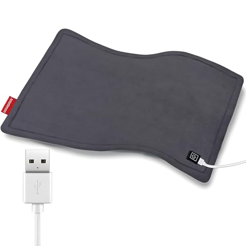 Comfheat USB-Heizkissen, 5V beheizte Reisedecke Pads für Auto-Flugzeug, 3 Wärmeeinstellungen & automatische Abschaltung, warme Therapie für Schmerzlinderung Bauch Krämpfe (40x 30CM) (nicht aufladbar)