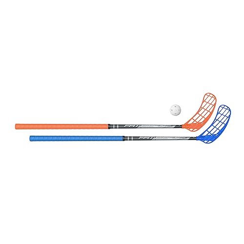 Fat Pipe | Floorball Unihockey Schläger Set Rock 33 Unihand mit gerader Schaufel | 2 Schläger und 1 Ball | Markenqualität aus Finnland (Schaftlänge 87 cm)