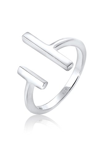 Elli Ring Damen Geo Stab Offen Minimal in 925 Sterling Silber