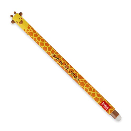 LEGAMI - Giraffe Gelschreiber, radierbar, mit Kugel am Ende zum Löschen der Tinte, ohne das Blatt zu beschädigen, wärmeempfindliche Tinte, Spitze Ø 0,7 mm