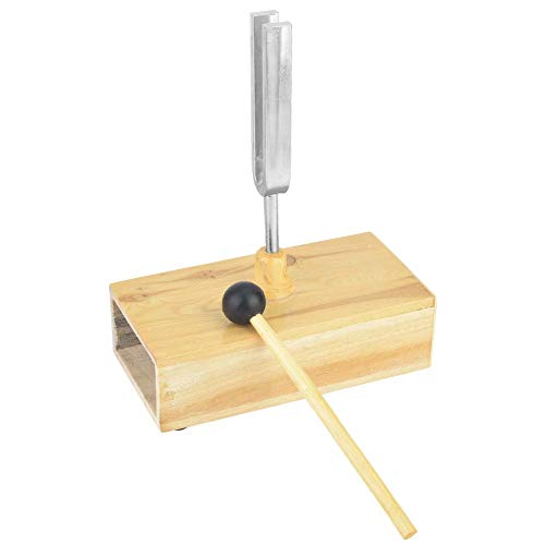 440-Hz-Stimmgabel mit Resonanzkasten und Klopfer aus Holz – Experimentelles Physikalisches Instrument