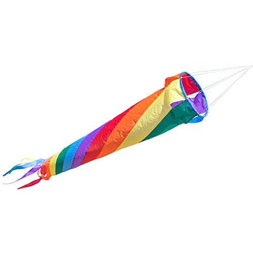 CIM Windsack - Windturbine 90 Rainbow - UV-beständig und wetterfest - Ø20cm, Länge: 90cm - inkl. Kugellagerwirbelclip