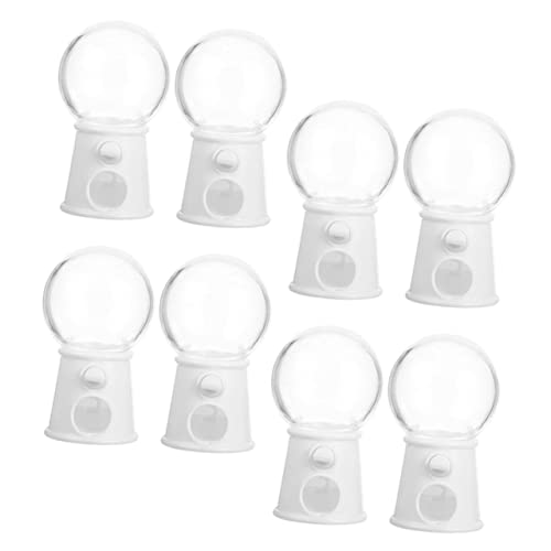GETAJGHSD 8St Mini-Gacha-Maschine Gummibonbons Kaugummikugeln Gummiballmaschine Gummiwürmer kaugummis süßigkeiten Kaugummiautomaten kleiner Kaugummiautomat Plastik Weiß
