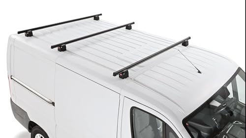 autoSHOP Dachträger mit Diebstahlsicherung für Kastenwagen, kompatibel mit Vivaro C ab 2019, Set mit 3 Stangen