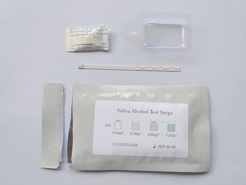 G.V.SHOP® Schneller Speichelalkohol-Test: Einweg-Streifen für persönliches Screening, Alkoholprävention, Ergebnisse in 2 Minuten, sicher und zuverlässig, perfekt zum Autofahren (5pz)