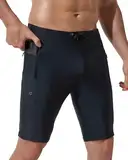 Arcweg Herren Jammers Lang Badehose Kompression Schwimmen Badeanzug Jammer für Herren & Jungen knielangen Badehose zum Schwimmen Racing Trainings Schwarz M(EU)