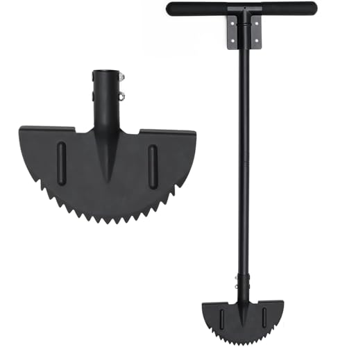 Starbover Rasenkantenstecher Schwarz, Manueller Kantenscheren mit Stiel 93cm, Scharfer Sägezahn Halbmond Rasenschäler Reinigungsschaufel für Gehweg, Hof, Garten, Blumenbeet, Einfassung, Kabelverlegung