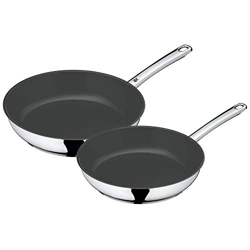 WMF Devil Pfannenset 2-teilig, Bratpfanne Induktion 24, 28 cm, Cromargan Edelstahl beschichtet, Keramikbeschichtung, backofenfest
