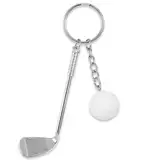 11.5 cm Schlüsselanhänger Mit Golfschläger Und Golfbälle, Golf Schlüsselanhänger Mit Golfschläger Schlüsselring Metall Schlüsselbung Kreative Golfball Split Schlüsselring Geschenk Für Golfer