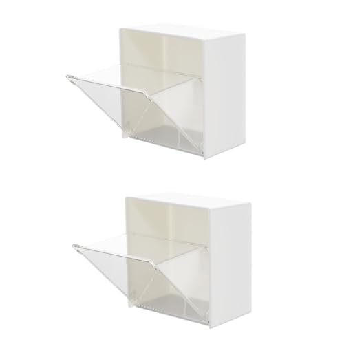 HORIALENCE 2Stücke Aufbewahrungsboxen Kunststoff Hängende Organizer für Vielseitige Nutzung für Badezimmer und Büro mit Praktischem Flip Top Design zur Staubvermeidung