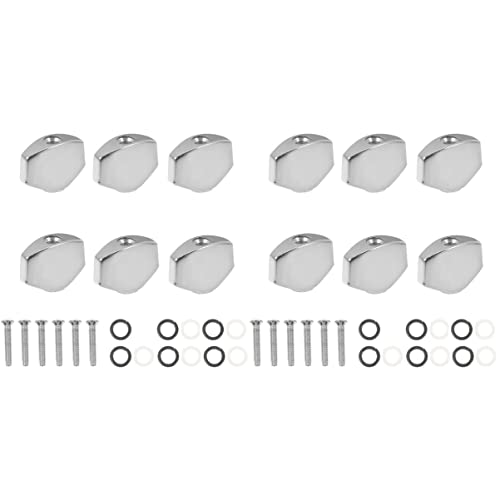 Milisten 12sätze Stimmknöpfe Für Saiteninstrumente Robuste Gitarren-handles Mit Starker Locking-funktion Für Präzise Stimmungen Silberne Farbe Für Akustik Gitarren
