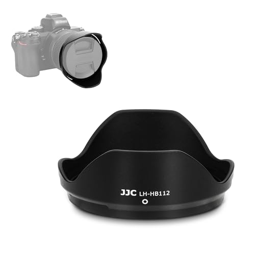JJC HB-112 Bajonett Streulichtblende Sonnenblende für Nikon NIKKOR Z DX 12-28mm f/3.5-5.6 PZ VR Objektiv, Ersetzt Nikon HB-112 Streulichtblende, Umkehrbare Streulichtblende - Reduziert Streulicht