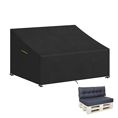 VANSHEIM Abdeckung für Palettenmöbel,Palettenbank Abdeckung für Palettenkissen Abdeckung für Palettensofa Abdeckhauben für Palettenbank Wasserdicht,Anti-UV Paletten Sofa Abdeckung 130x95x80/40cm