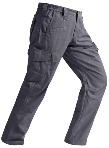 SPOSULEI Cargohose Herren Leichte Outdoor Wanderhose Arbeitshosen Männer Ripstop Taktische Hose Sommer mit Multi Taschen Dunkelgrau 38Wx30L