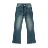 Herren Slim Fit Schlagjeans Comfort Denim Hosen 60er 70er Retro Hosen Schlaghosen Jeans für Männer Hosen Herren Stretch Zip Off Hose Herren Herren Sporthose Kurz Herren Hosen Jeans (Blue, XL)