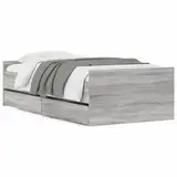 SXJEQOC Gaming Bett Gästebett Double Bed Tagesbett - Bettgestell mit Schubladen Grau Sonoma 100x200 cm für Gastzimmer Balkon Wohnzimmer Jugendzimmer