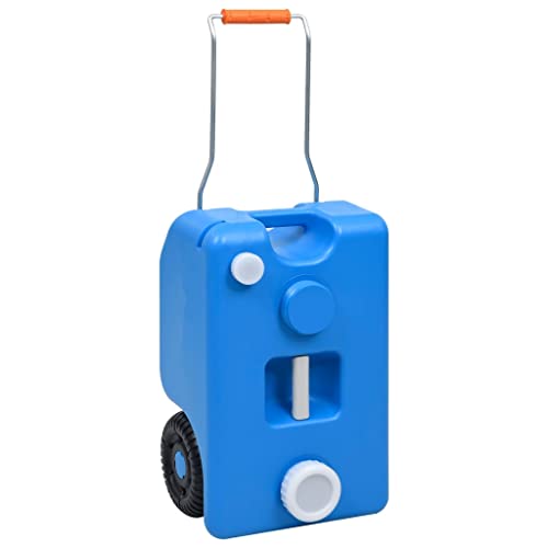 vidaXL Camping Wassertank mit Rollen Wohnwagen Wohnmobil Roll Tank Abwasser Behälter Frischwasser Wassertaxi Abwassertank 25L Blau