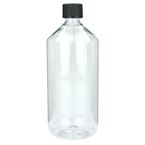 mikken 1 Laborflasche 1000 ml Chemikalienflasche aus PET Kunststoff + Etikett