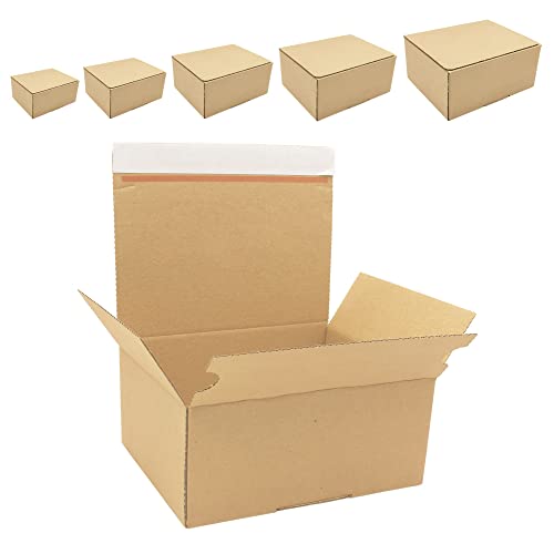 Automatik Karton - Versandkartons mit selbstklebendem Deckel - Kartonagen | (20, 213 x 153 x 109 mm)