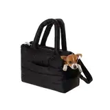 Hundetasche, Welpentasche - Tragetasche für kleinen und mittleren Hund, Katze - S - bis 5 kg, Tasche für unterwegs, Hundetrage mit Karabiner, Dog Carrier, Transporttasche, schwarz