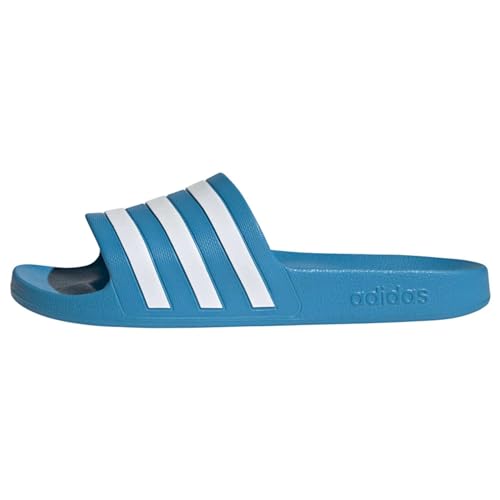 adidas Unisex Adilette Aqua Slides, Solar Blue / Cloud White / Solar Blue, 43 1/3