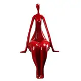 LGYKUMEG Wohnzimmer deko Frauen Statue nackt modern，Körperkunst Extrem einfache Statue Charakter,tischdekorationen ，HomeOffice Bücherregal Dekor,Rot,21 * 39cm