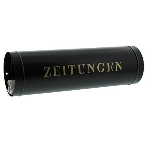 Burg-Wächter Zeitungsrolle mit Seitendeckel, Briefkastenergänzung, Rund, Verzinkter Stahl, 800 S, Schwarz (ähnlich RAL 9005)