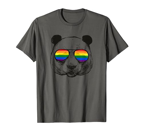 LGBT Gay Pride Regenbogen Flagge Rainbow Panda Bär LGBTQ T-Shirt