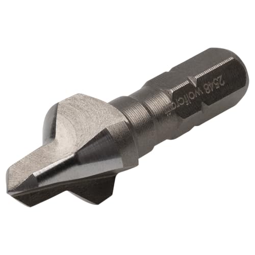 wolfcraft Bohrsenker, Sechskant-Schaft Ø 5-12 mm I 2548000 I 2-in-1-Funktion zur Vorbereitung von Verschraubungen in Holz und Kunststoff