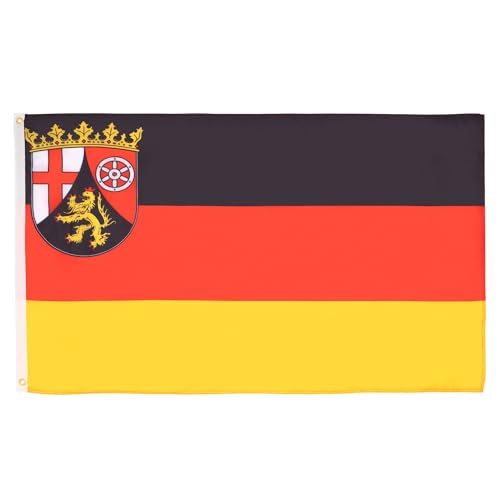 AZ FLAG - Flagge Rheinland-Pfalz - 150x90 cm - Rheinland-Pfalz Fahne 100% Polyester mit Messing-Ösen - 110g