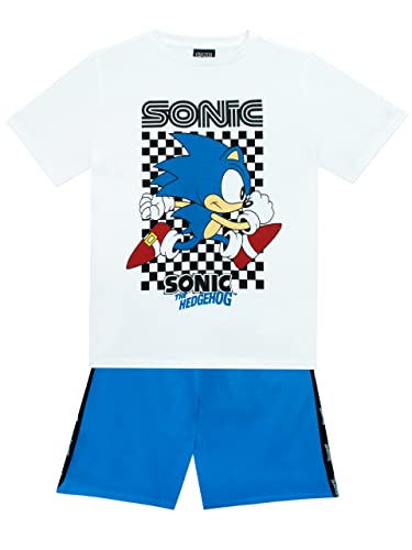 SONIC THE HEDGEHOG Jungen T-Shirt und Shorts Set Kinder Gaming Outfit Blau 140