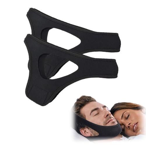 Airflow Jaw Strap Veralabs, Veralabs Airflow Jaw Strap, Air Flow Jaw Strap, Adjustable Breathable Chin Strap, Anti Snoring Chin Strap for Men and Women Sleeping (Black+Black)