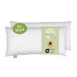 DREAMSTAR Eco 2er Set Kopfkissen mit Eco Faserfüllung | waschbar 40 Grad | Allergiker geeignet | 100% Mikrofaser | Öko-Tex Zertifiziert | 40 x 80 cm