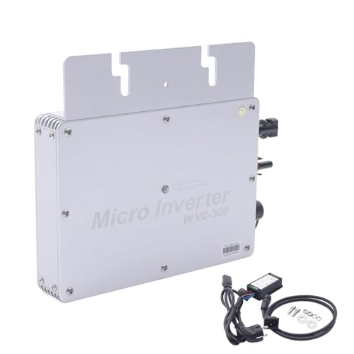 ACROSSPART Micro Grid Tie Inverter, Solar Wechselrichter, WVC 300W Microinverter, Netzgekoppelter Digitaler Solarwechselrichter mit Funktion der Rückwärtsübertragung IP65 Wasserdicht
